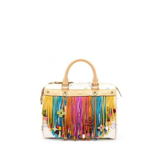 Louis Vuitton Vintage Speedy 25 Limited Edition White/Multicolour GHW