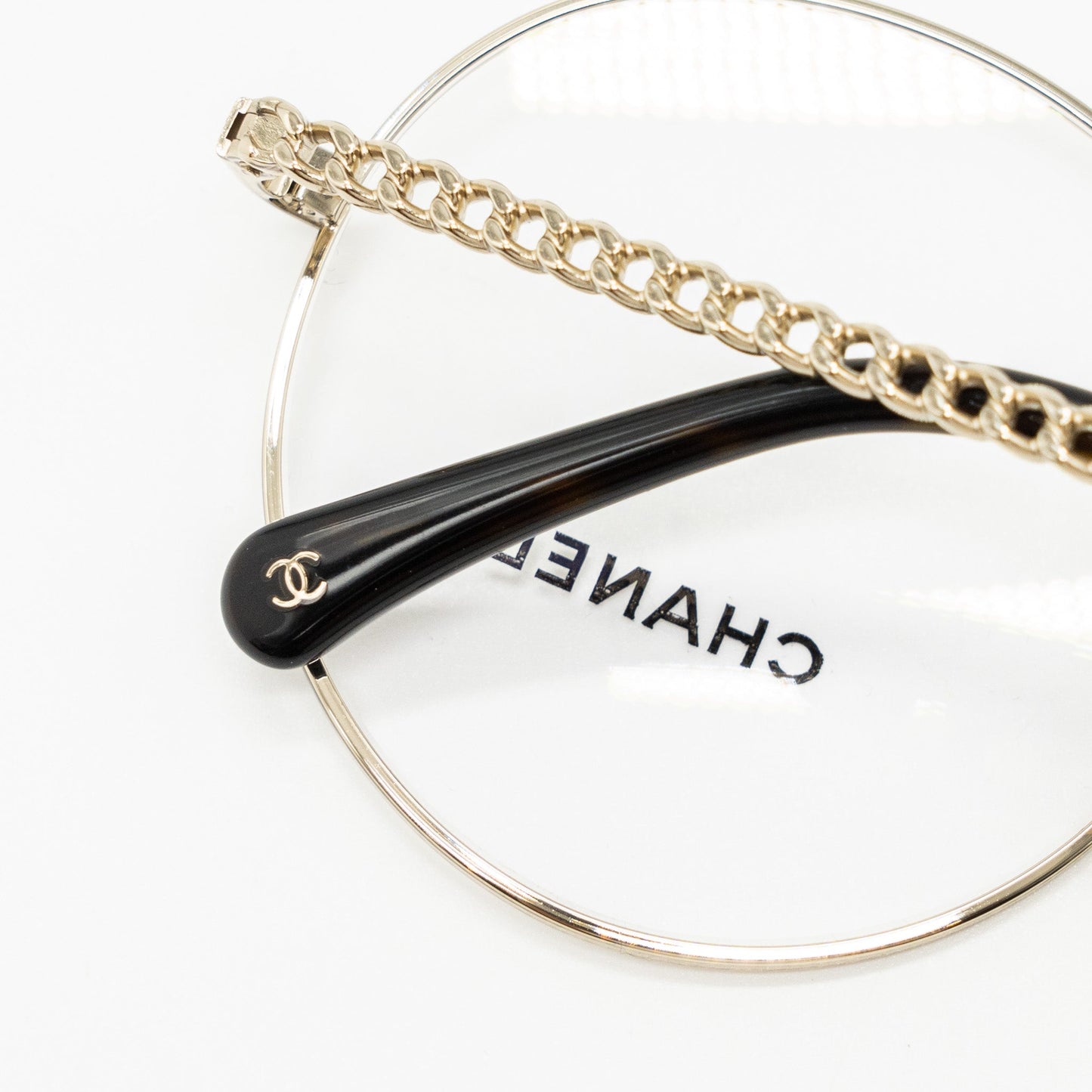 Chanel round glasses frames silver tone