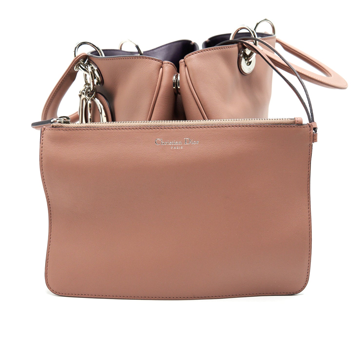 CHRISTIAN DIOR SMALL DIORISSIMO BAG DUSTY PINK/ PURPLER WITH SHW