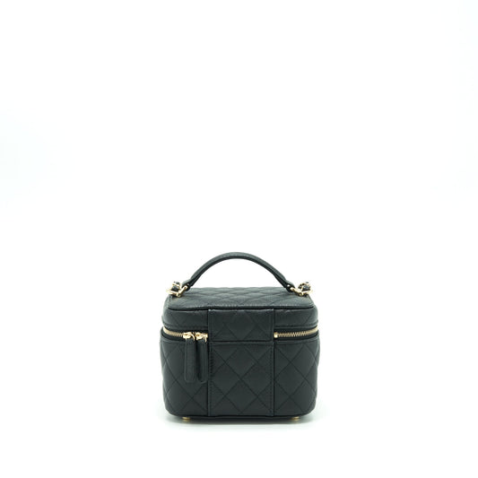 Chanel 22S Top Handle Vanity Caviar Black LGHW (Microchip)