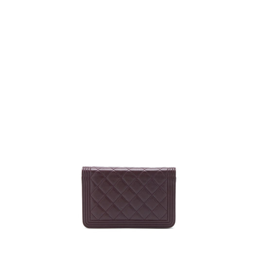 Chanel Boy Wallet on Chain Caviar Burgundy GHW
