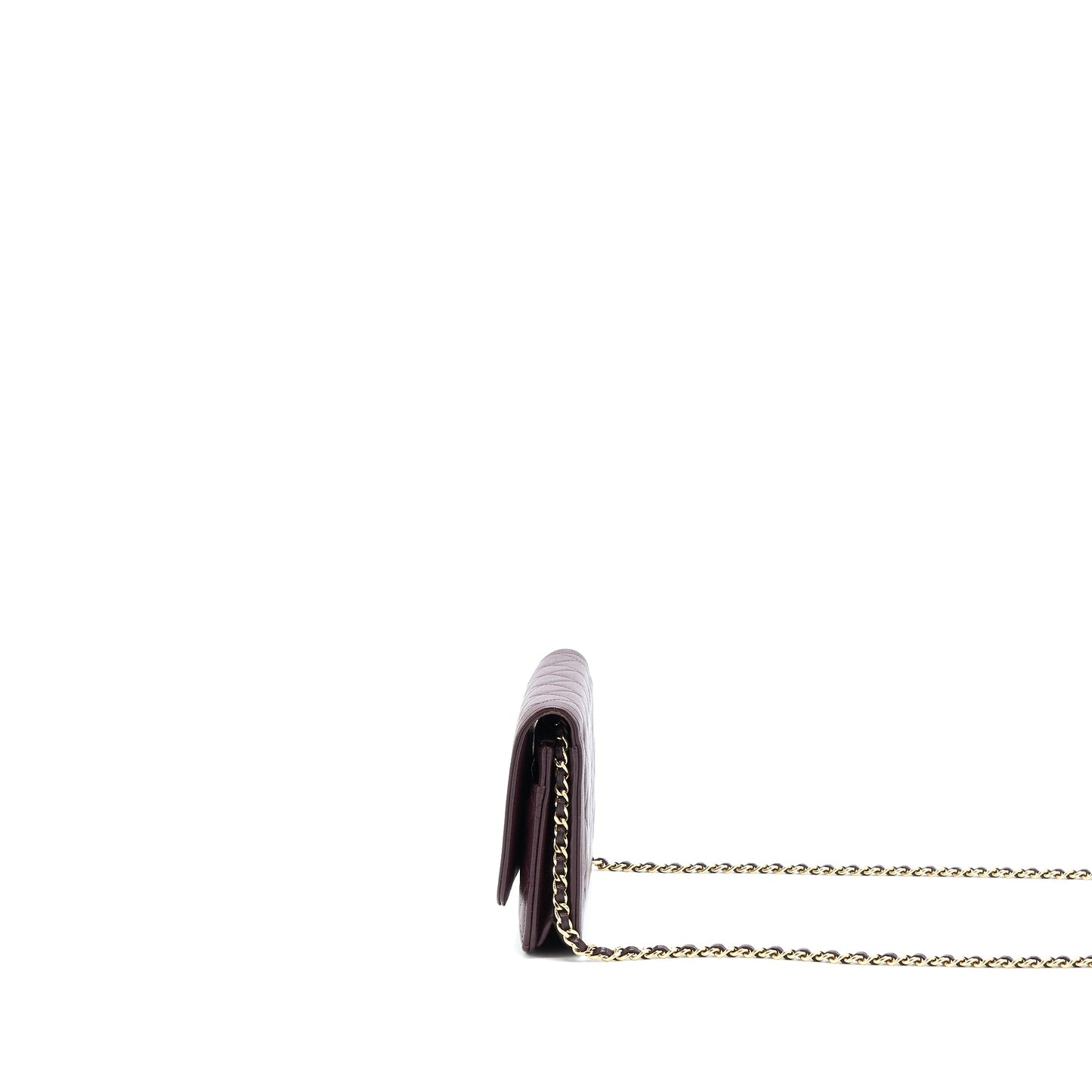 Chanel Boy Wallet on Chain Caviar Burgundy GHW