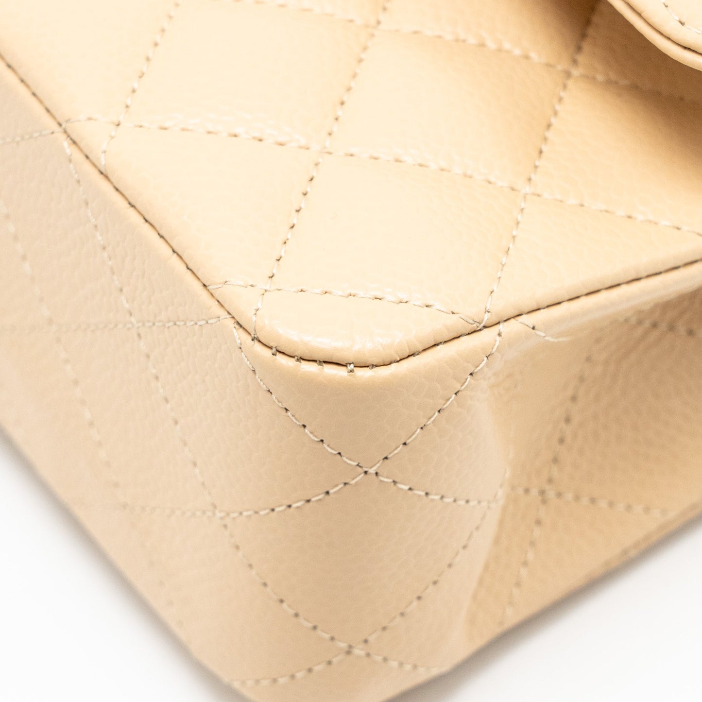 Chanel Medium Classic Double Flap Bag Caviar Beige GHW (microchip)