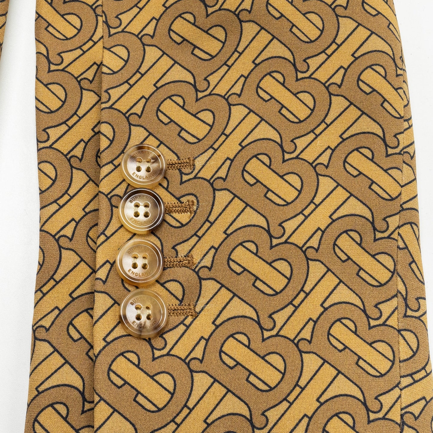 Burberry Size IT36 Monogram Print Slim-Fit Blazer Silk Tawny