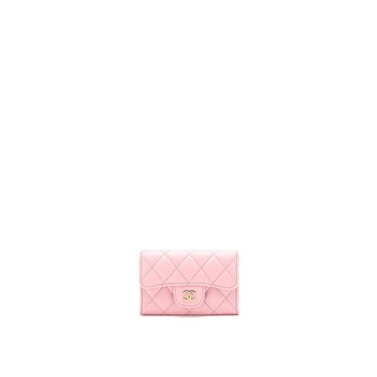 Chanel Classic Flap Card Holder Caviar Light Pink LGHW