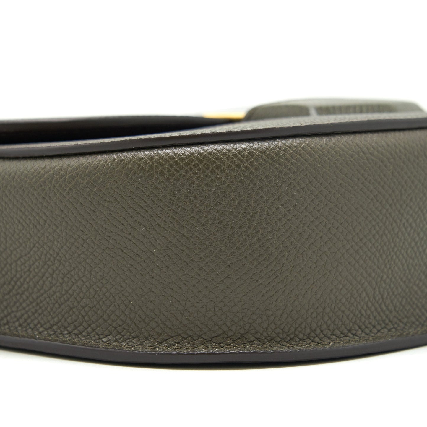 Celine Small Trotteur bag grained calfskin Olive green GHW