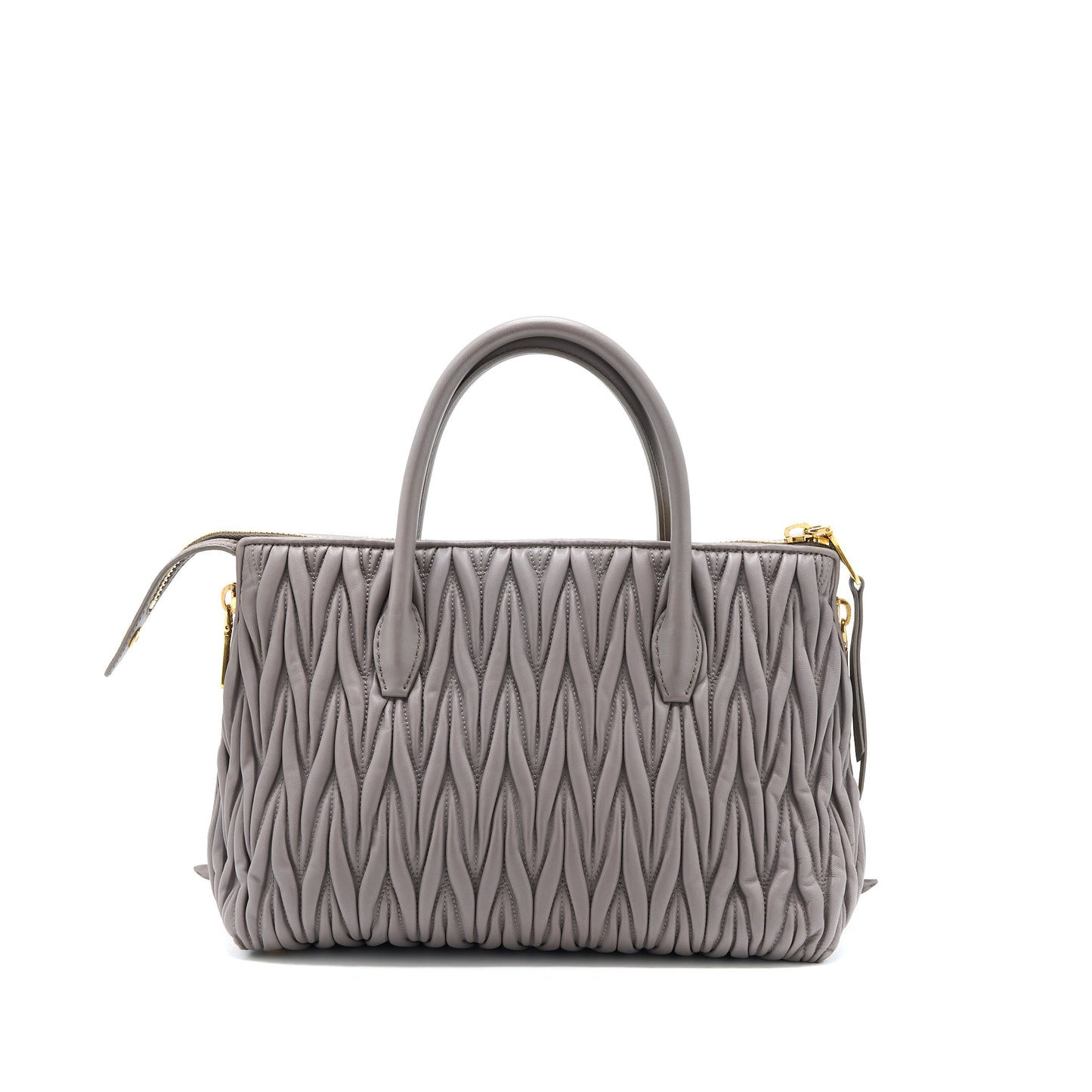 Miumiu Matelasse Tote Bag Lambskin Argilla GHW