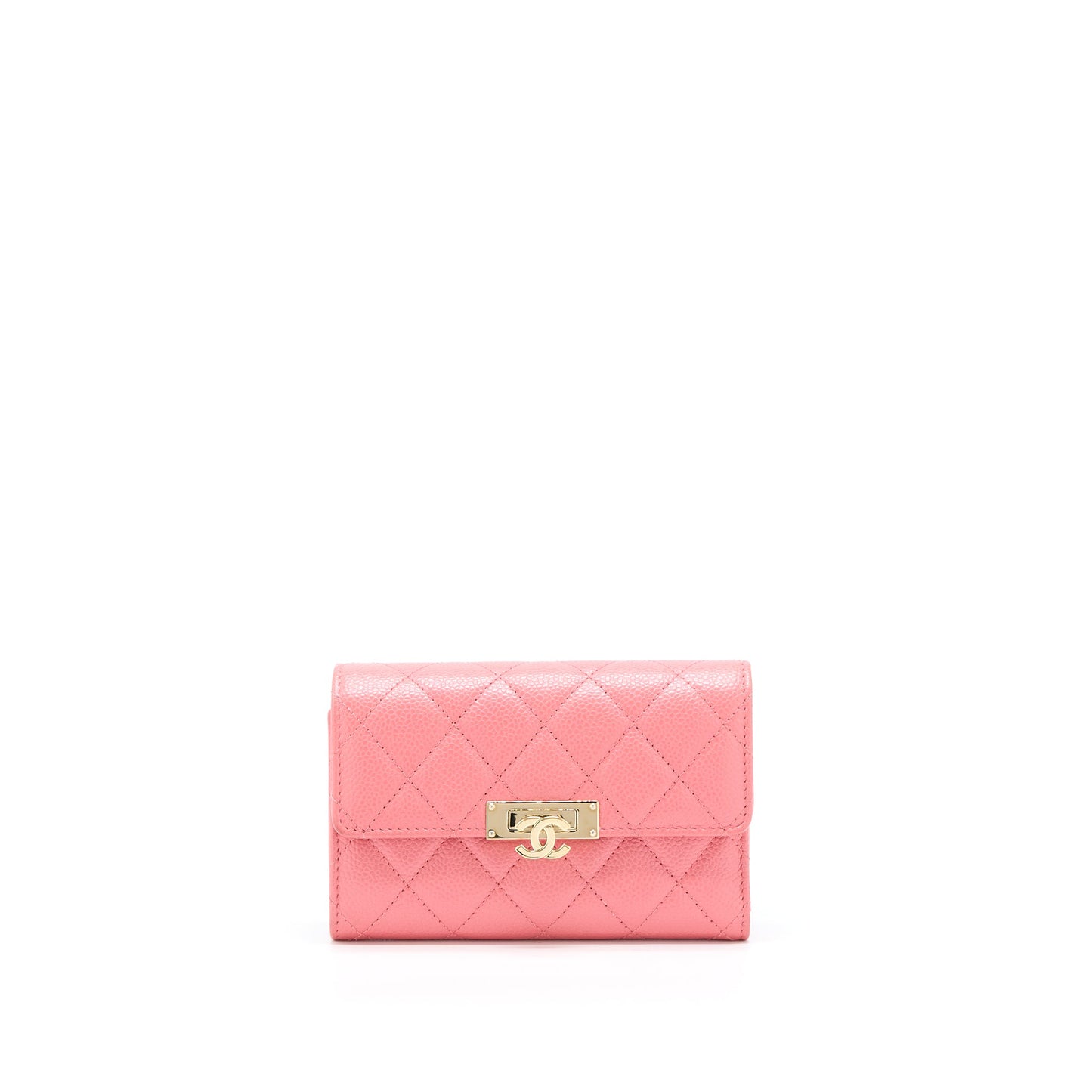 Chanel Flap Wallet Caviar Rose Pink LGHW