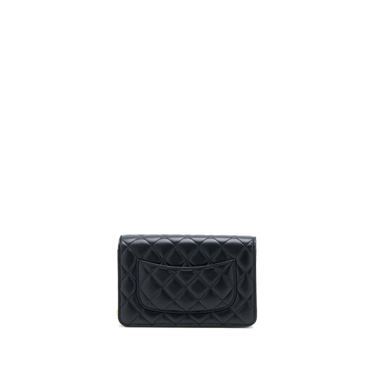 Chanel Pearl Crush Wallet on Chain Lambskin Black GHW (Microchip)