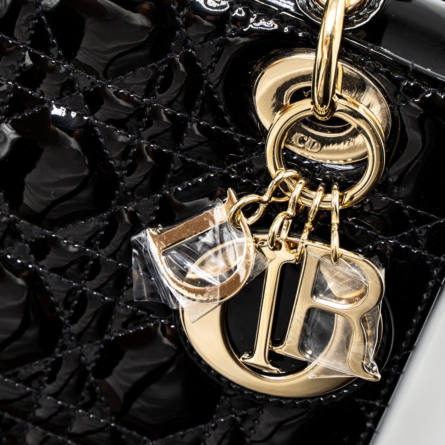Dior Small Lady Dior Bag Patent Black LGHW