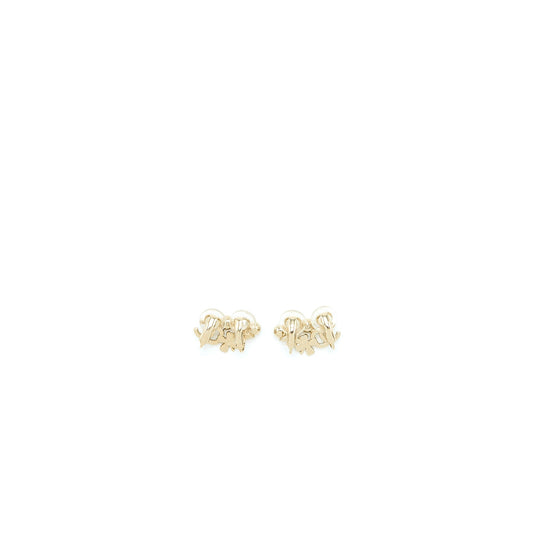 Chanel CC Logo Flower Ear Clip Crystal/Pearl Light Gold Tone