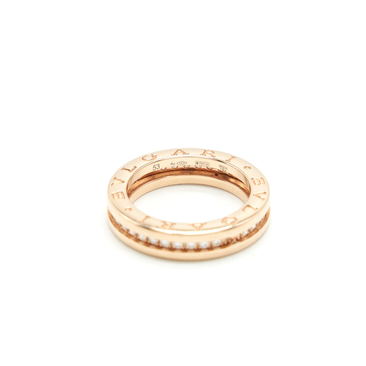 Bvlgari B.Zero Ring Size53 Rose Gold With Diamond
