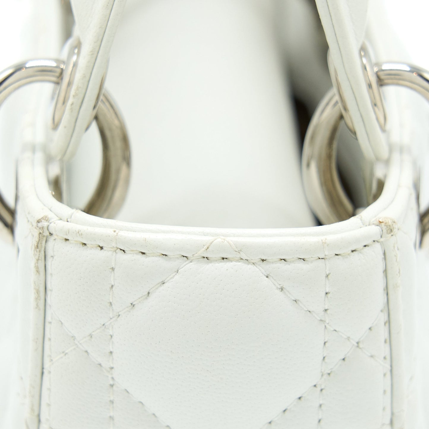 Dior Mini Lady Dior Lambskin White SHW