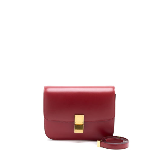 Celine Medium Classic Box Bag Calfskin Red GHW