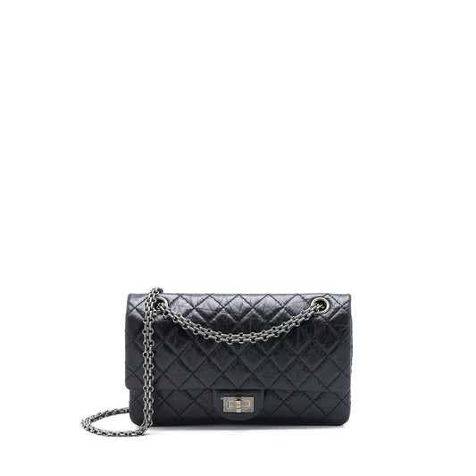 Chanel 2.55 Small Reissue Flap Bag Aged Calfskin Ruthenium SHW (Microchip)