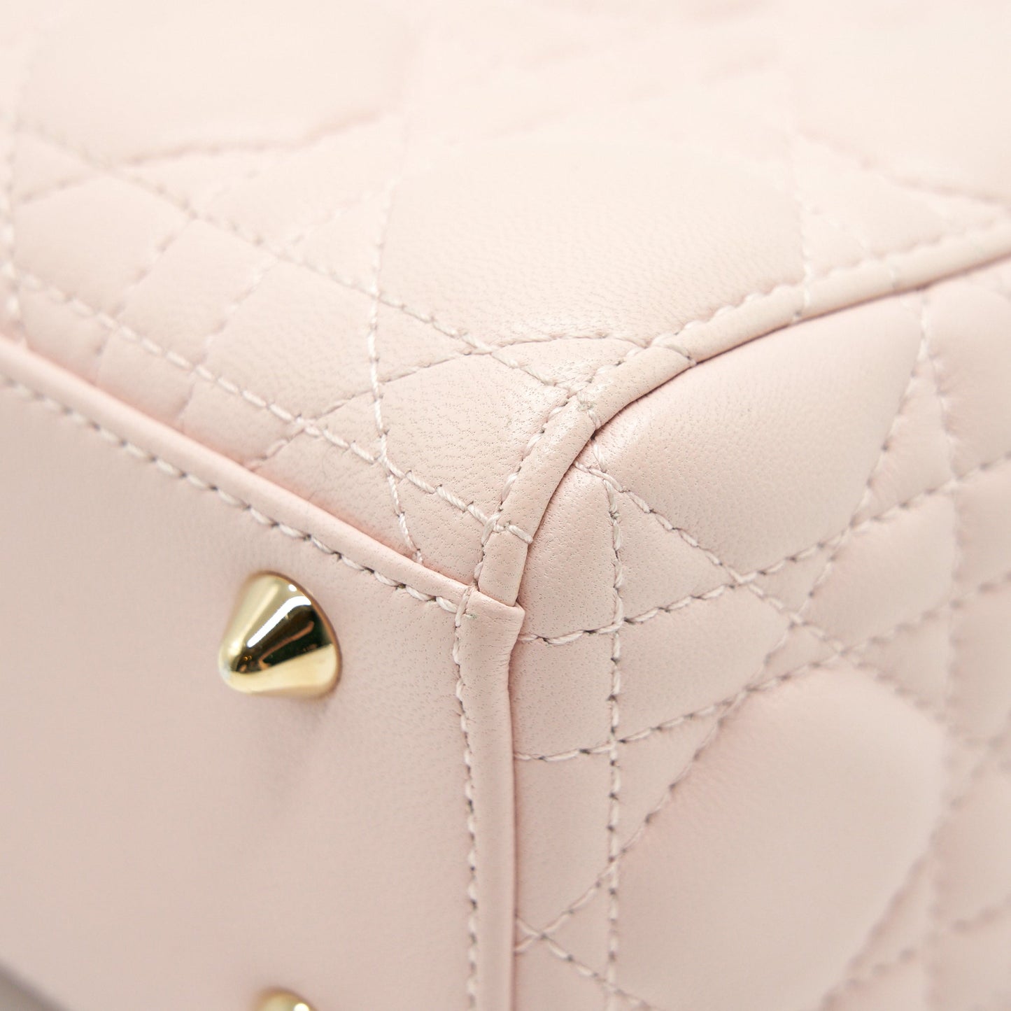 CHRISTIAN DIOR SMALL LADY DIOR LIGHT PINK LAMBSKIN GHW