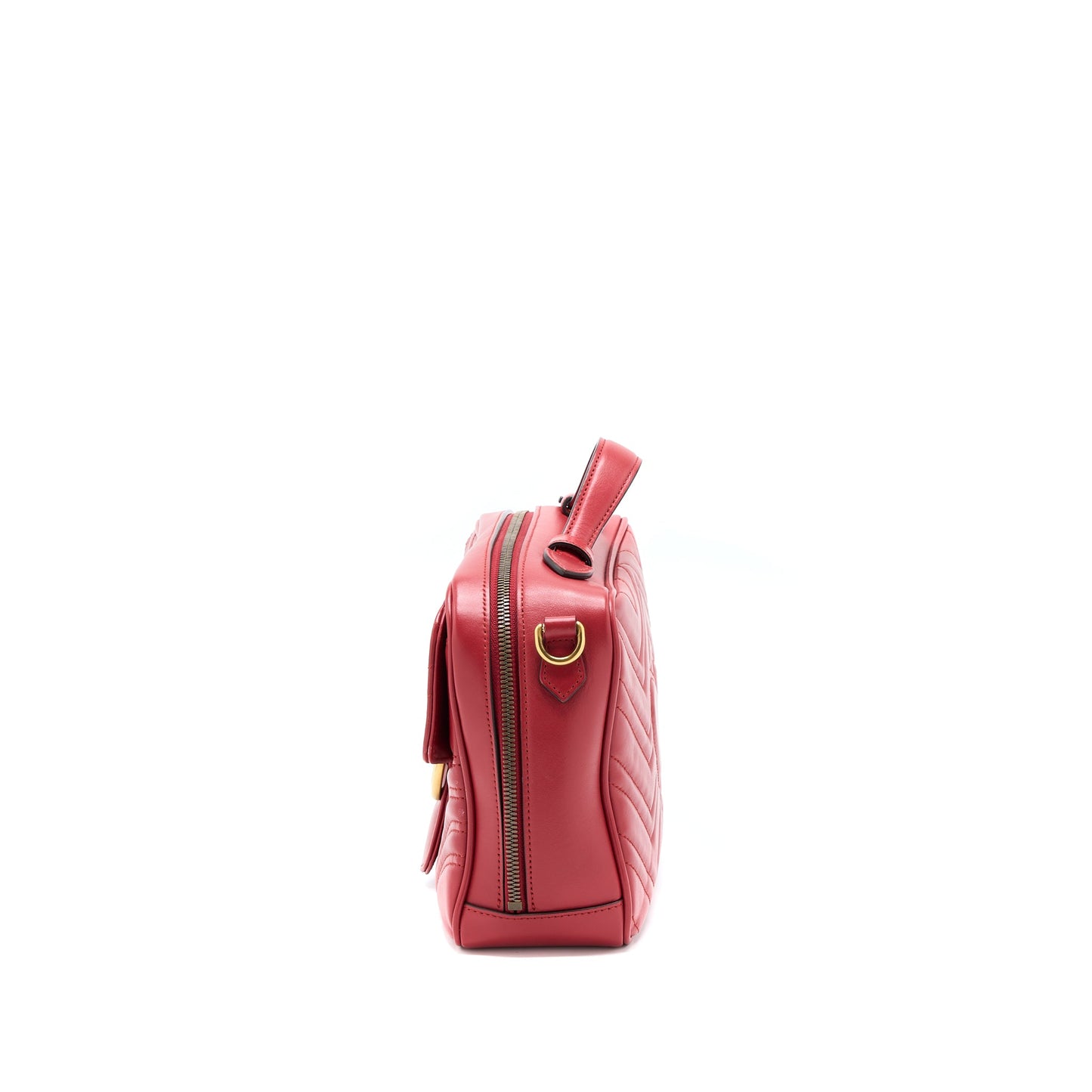 Gucci Sylvie Web GG Marmont Bag Calfskin Red GHW