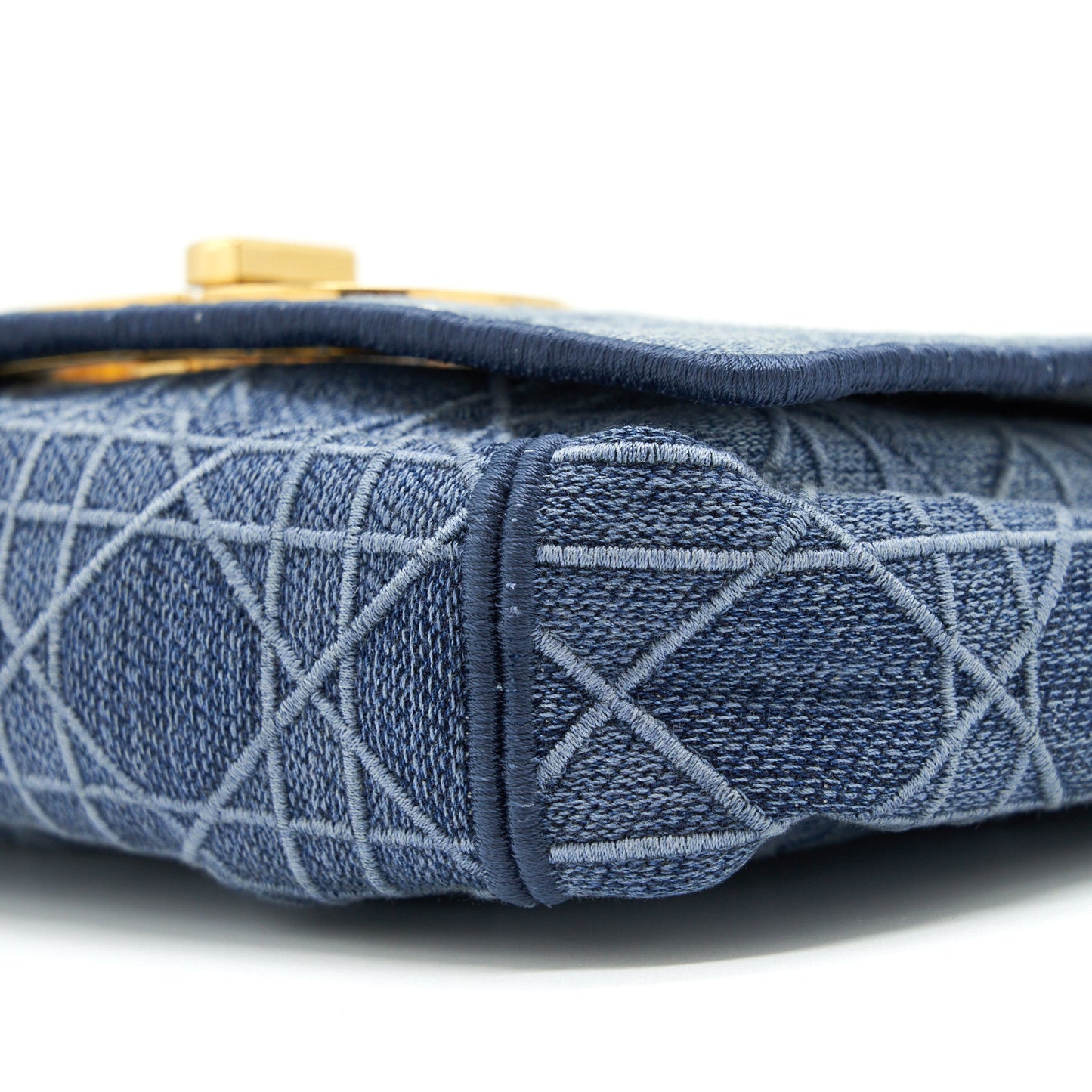 Dior Small Dior Caro Bag Denim Blue GHW