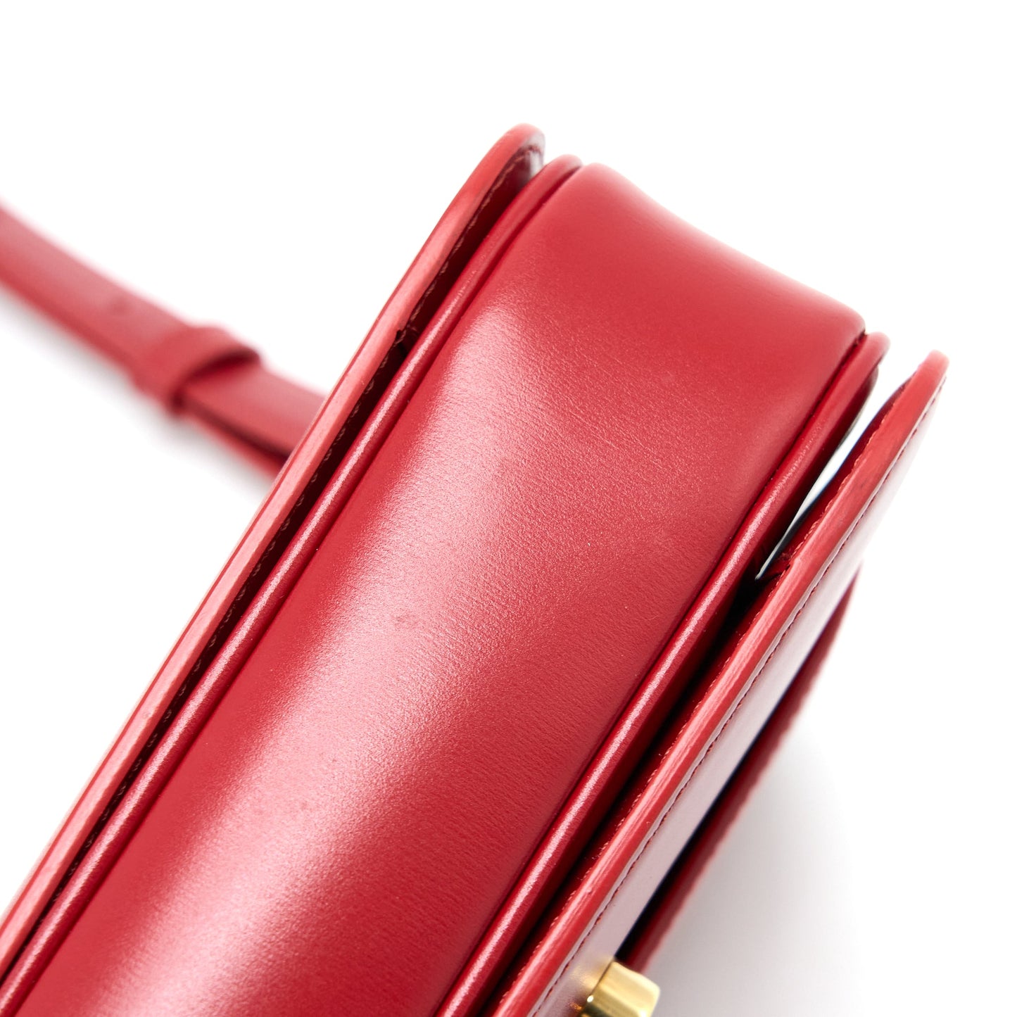 Celine Medium Classique Triomphe Bag Shiny Calfskin Red GHW