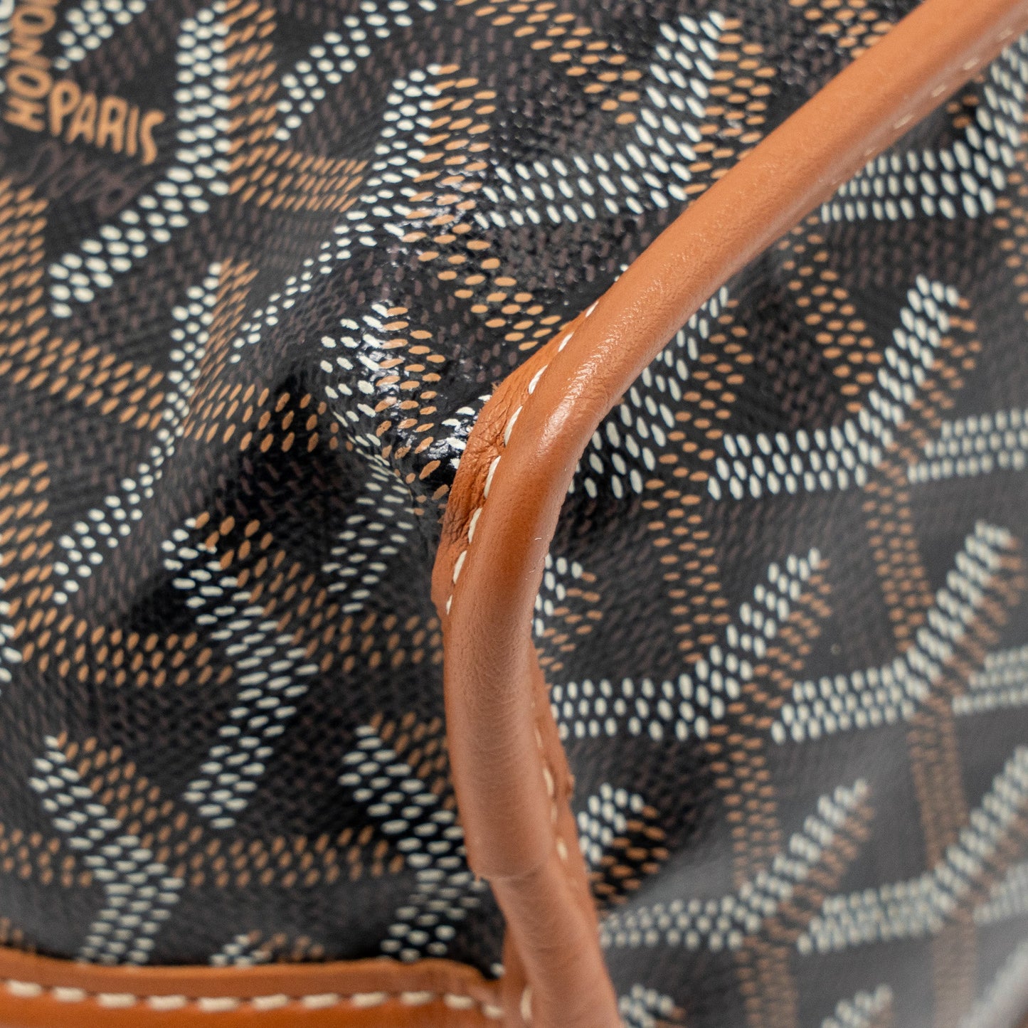 Goyard Mini Anjou Tote Goyardline Canvas/Leather Tan/Black SHW