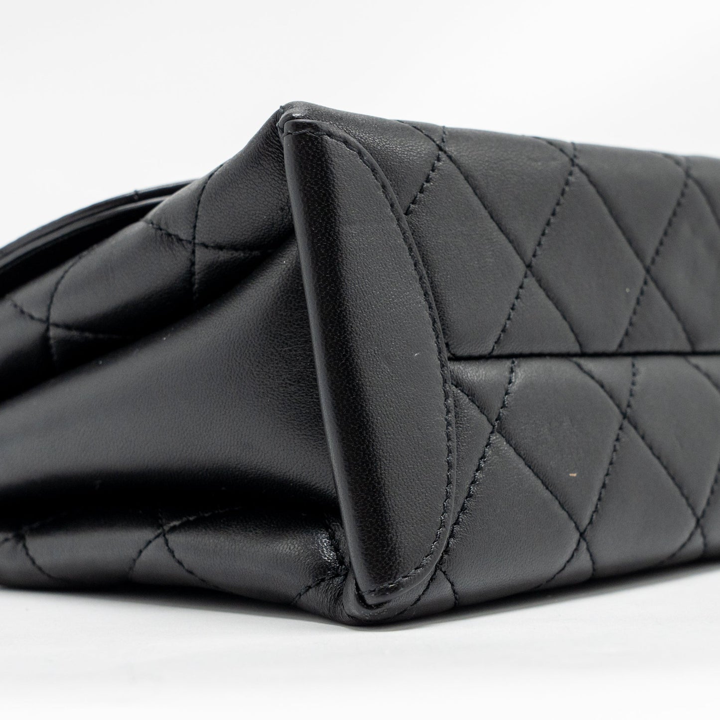 Chanel Mini Trendy Spirit Top Handle Flap Bag Lambskin Black GHW