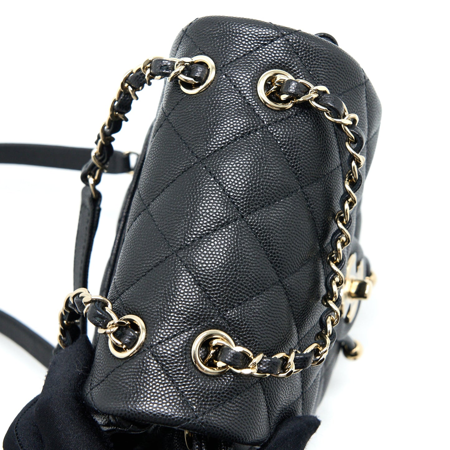 Chanel 23p Mini Flap Backpack Caviar Black LGHW (Microchip)