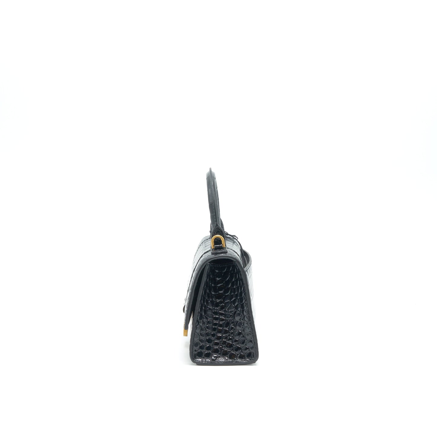 Balenciaga Hourglass XS Embossed calfksin black GHW