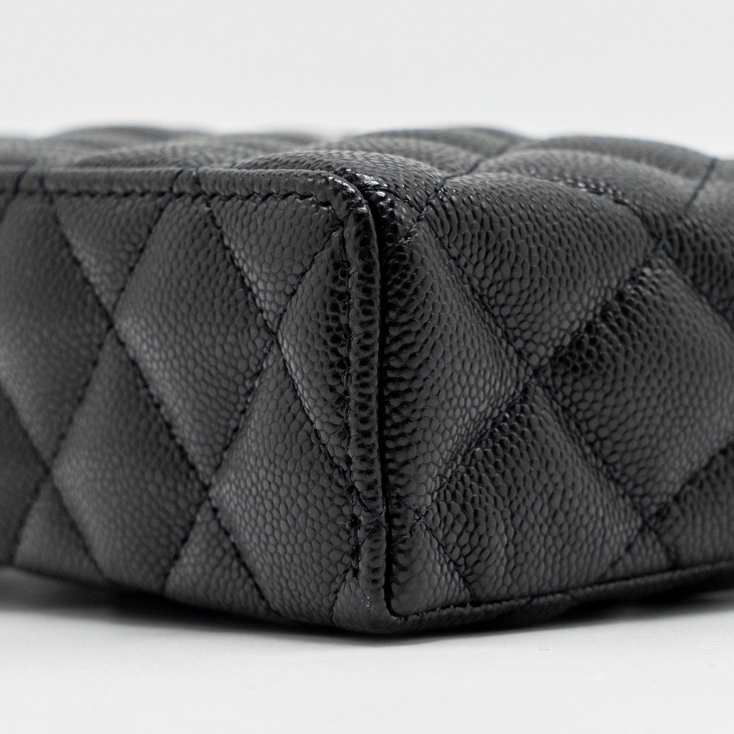 CHANEL 25P CC Top Handle Vanity Bag Caviar Black LGHW (Microchip)
