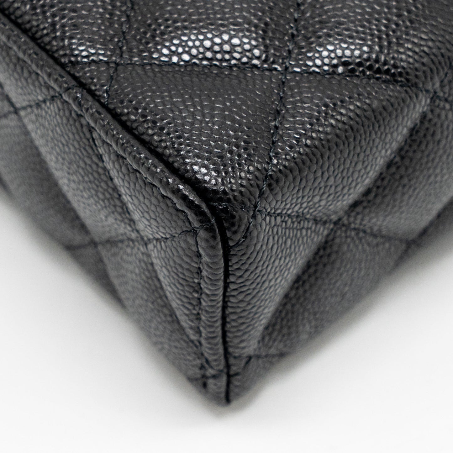 CHANEL 25P CC Top Handle Vanity Bag Caviar Black LGHW (Microchip)