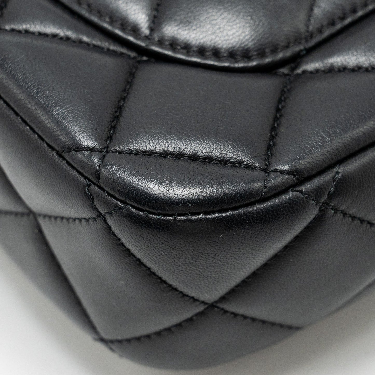 Chanel Quilted Flap Bag with Heart Charm Chain Lambskin Black GHW (Microchip)