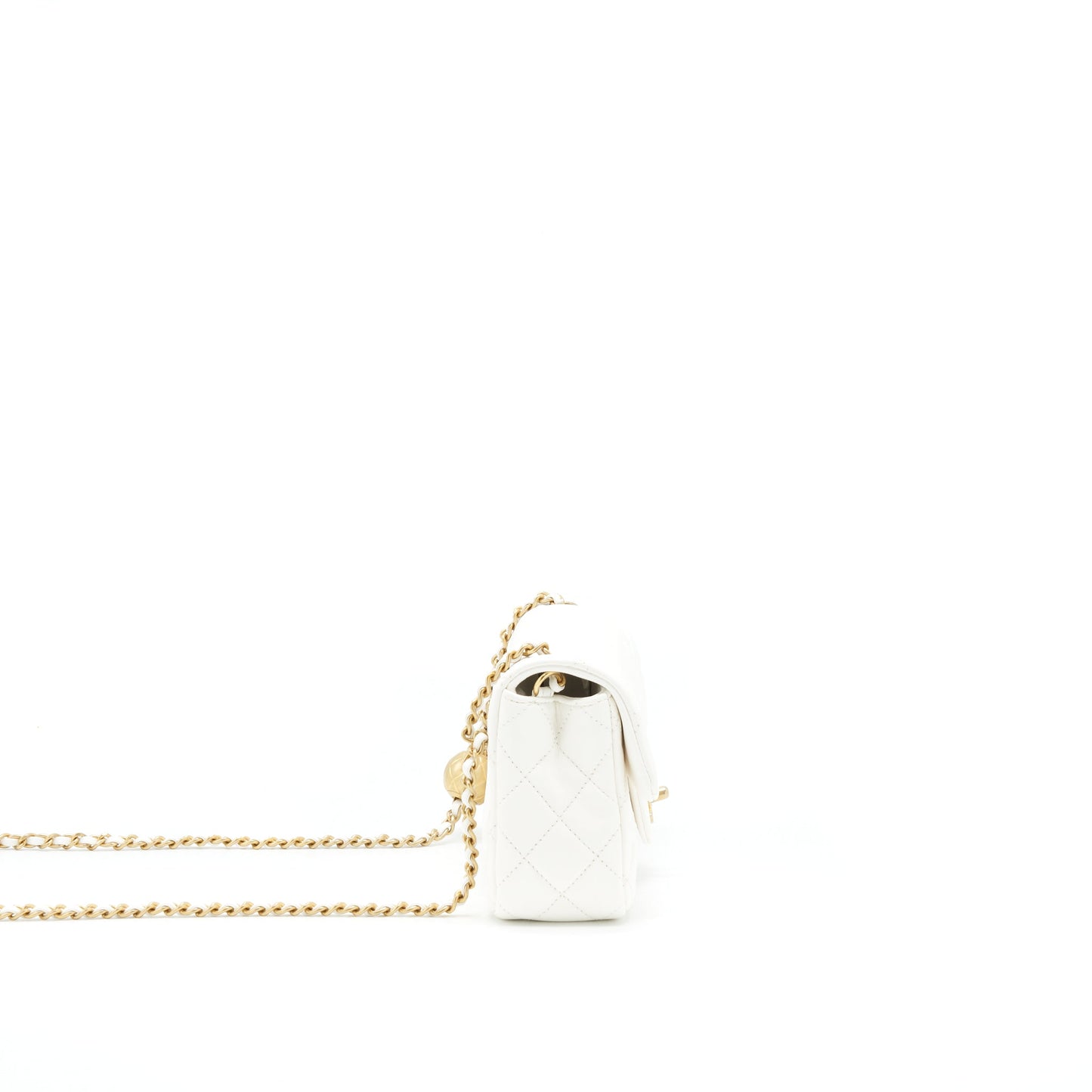 Chanel Mini Rectangular Pearl Crush White GHW