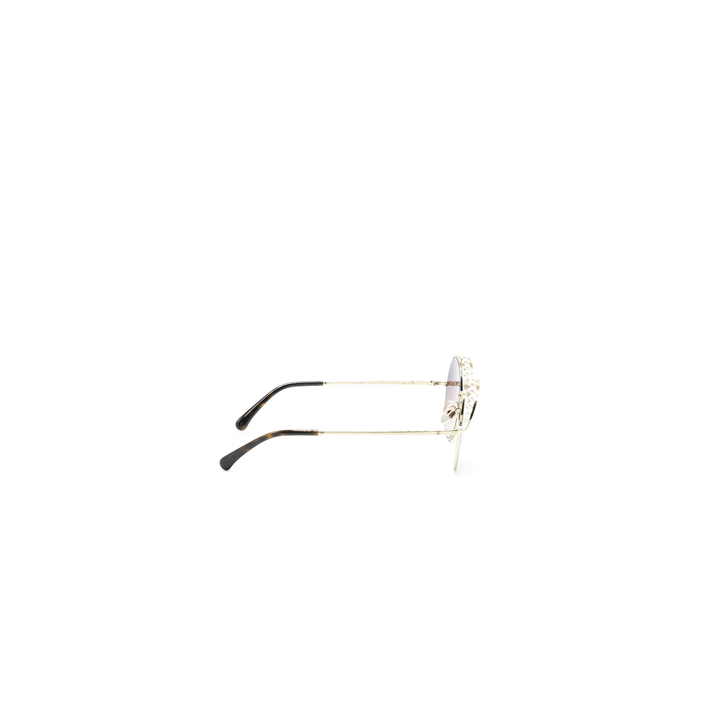 Chanel 4234H Round Sunglasses with Pearl Dark Brown SHW