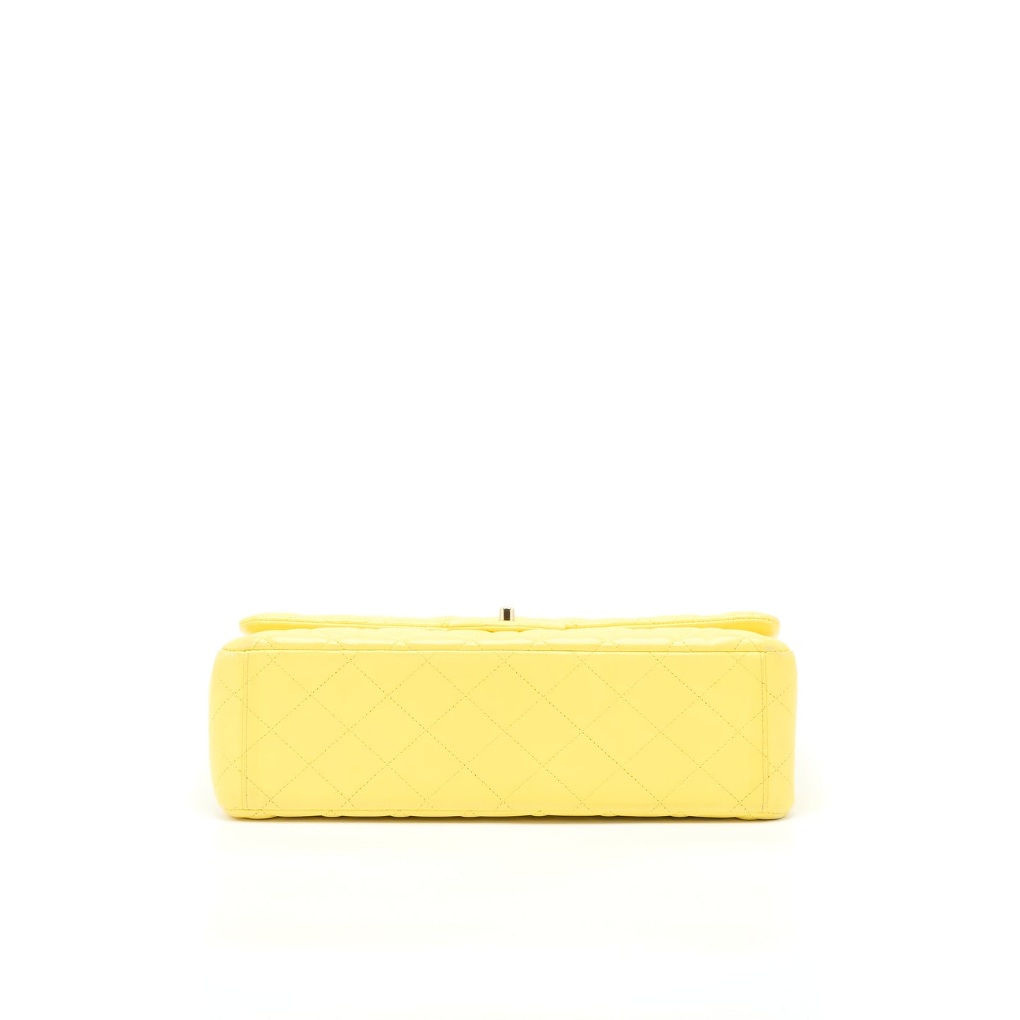 Chanel Maxi Classic Double Flap Bag Lambskin Yellow LGHW