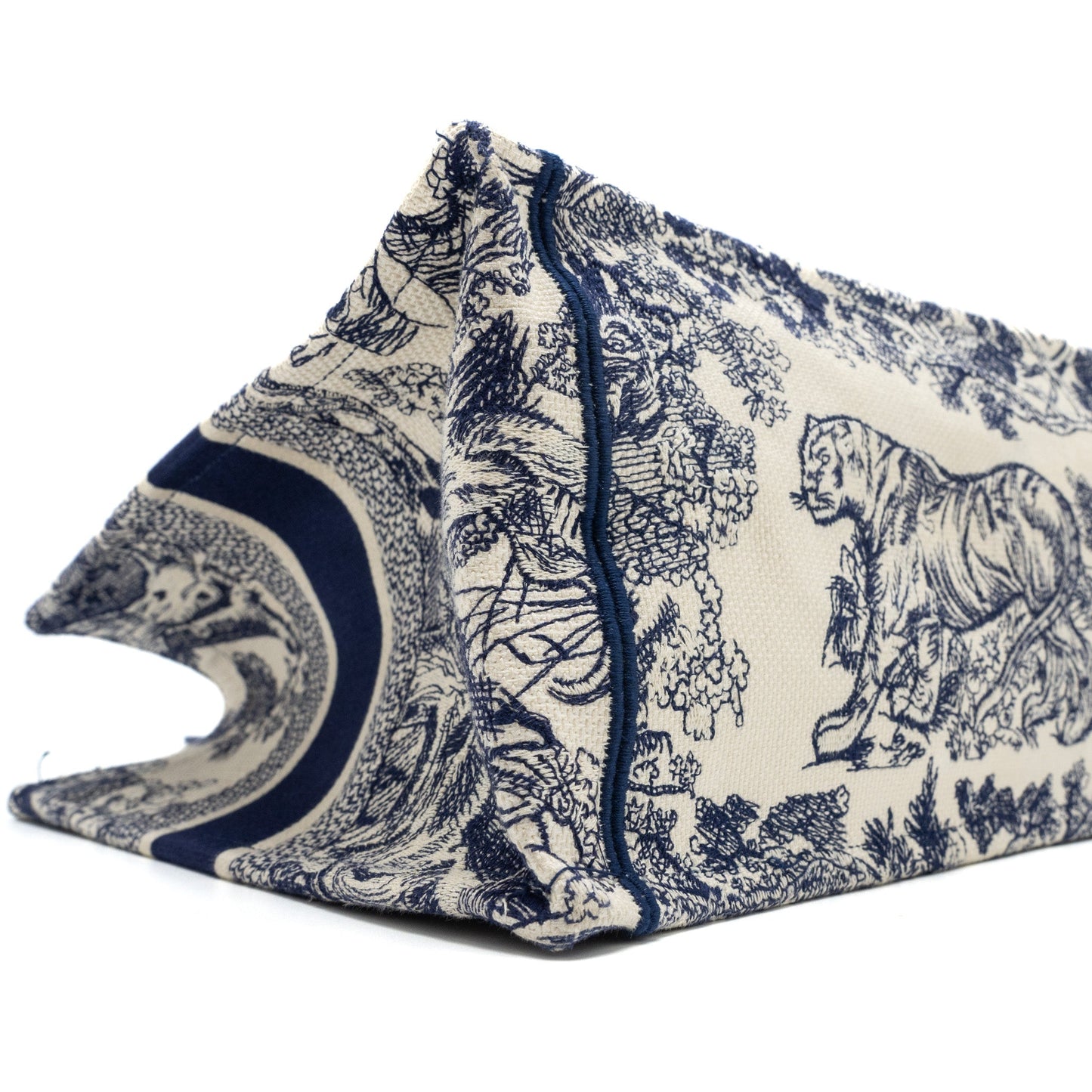 Dior Medium Book Tote Blue Toile de Jouy Embroidery
