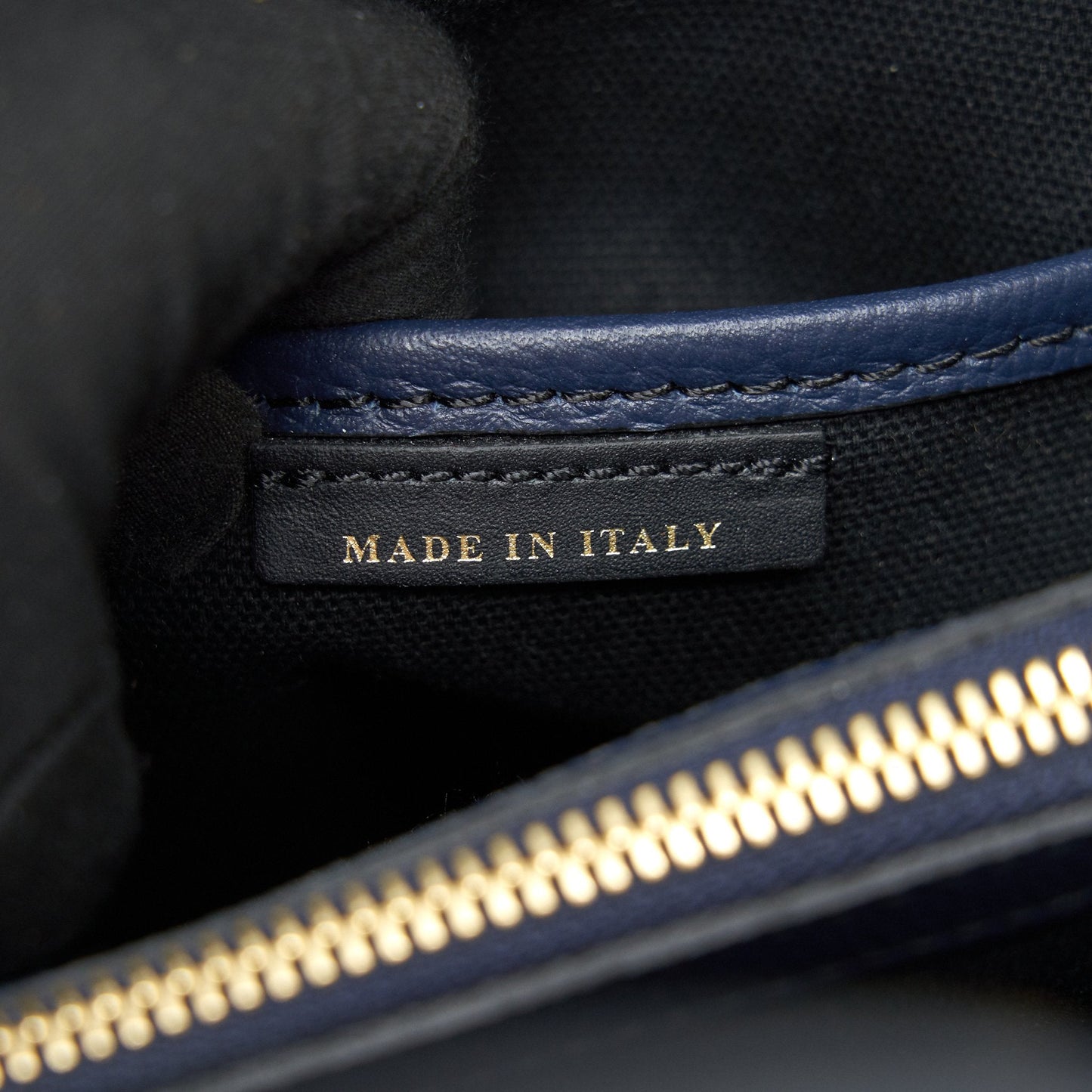 Burberry Leather/ Canvas Tote Bag Navy GHW
