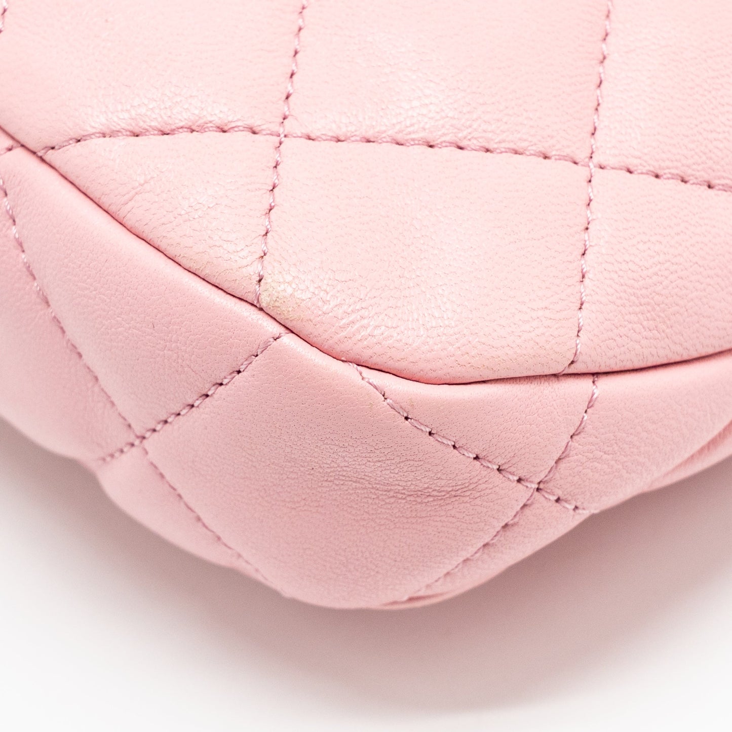 Chanel 22K Hobo Bag with Logo Chain Lambskin Pink GHW (Microchip)