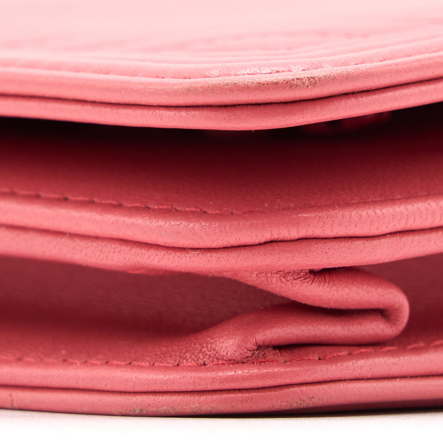 Chanel Boy Wallet On Chain Chevron Calfskin Pink LGHW
