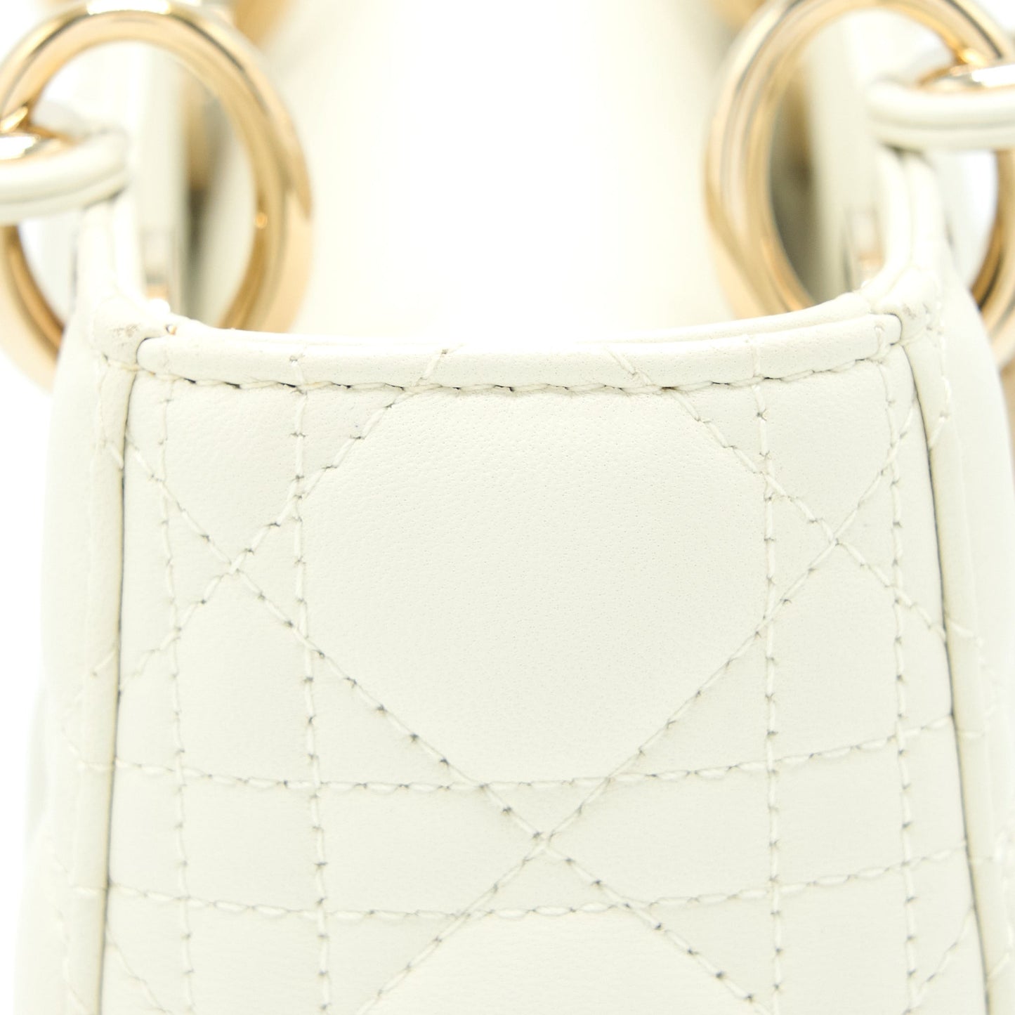 Dior Small Lady Dior My ABCDior Bag Lambskin White LGHW