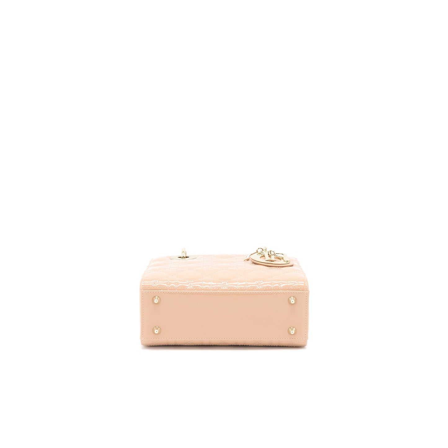 Dior Small Lady Dior Patent Leather Beige LGHW