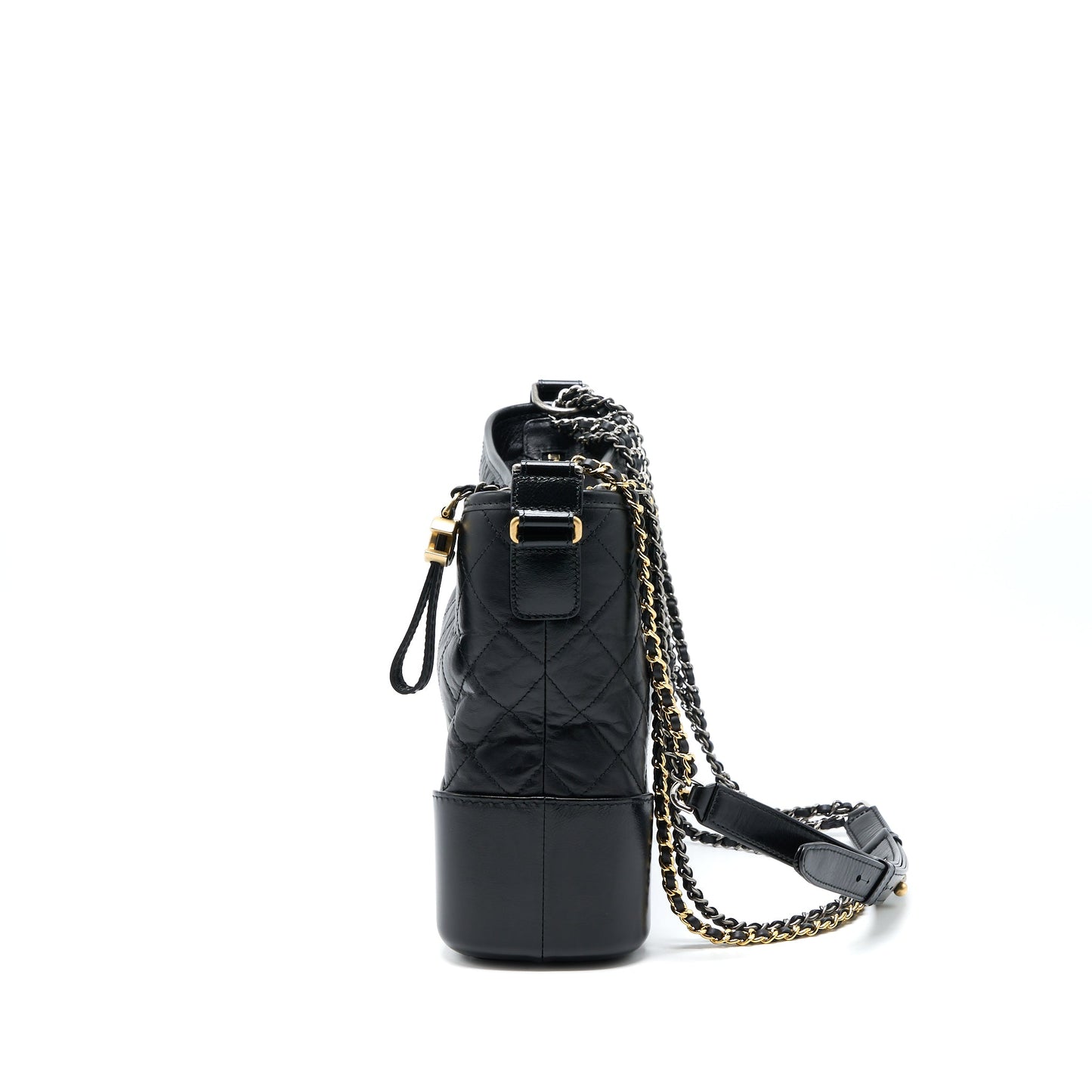 Chanel Large Gabrielle Hobo Bag Aged Calfskin Black Multicolour Hardware