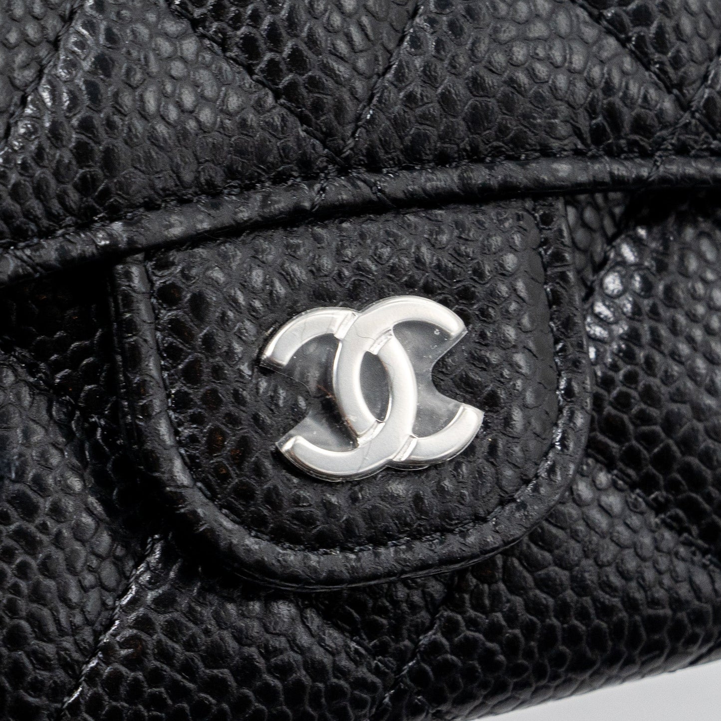 Chanel classic flap card holder caviar black SHW (microchip)