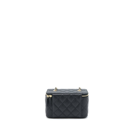 Chanel Long Vanity Case Caviar Black LGHW (Microchip)