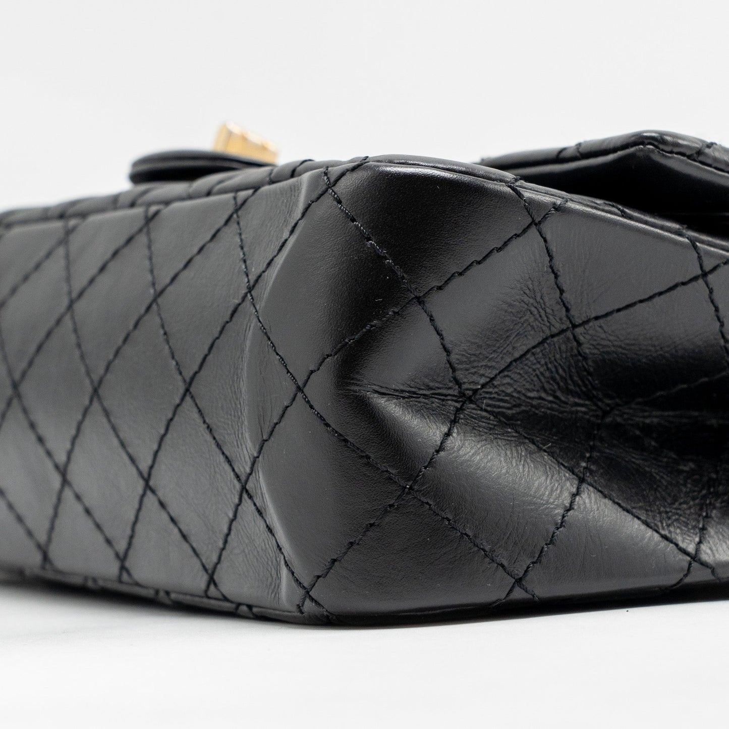 Chanel small 2.55 reissue flap bag Aged calfskin BLACK GHW