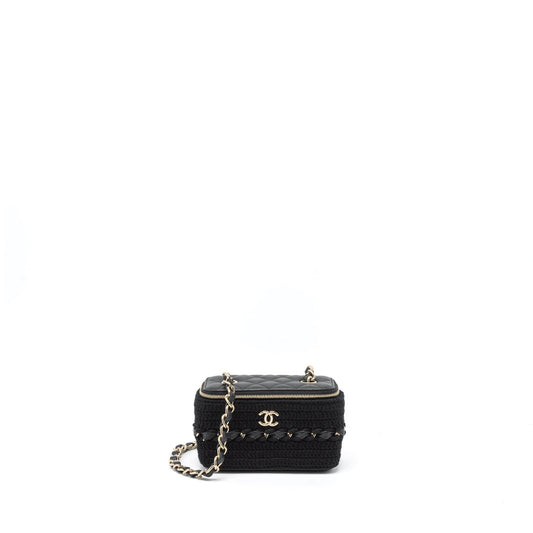 Chanel Long Vanity with Giant Chain Tweed/Lambskin Black LGHW