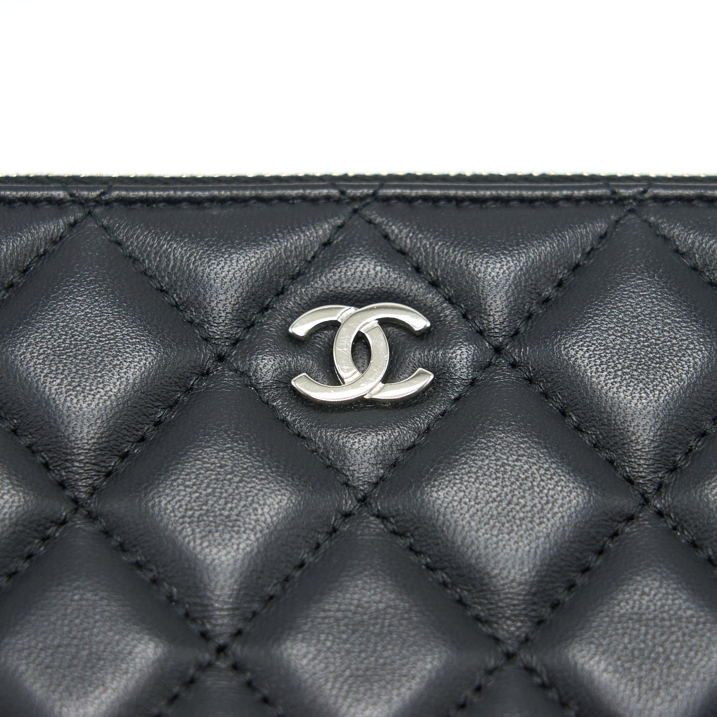 Chanel Double Zip Clutch with Chain Lambskin Black SHW