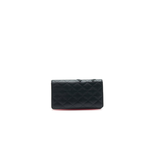 CHANEL Cambon Line Bifold Long Wallet Black