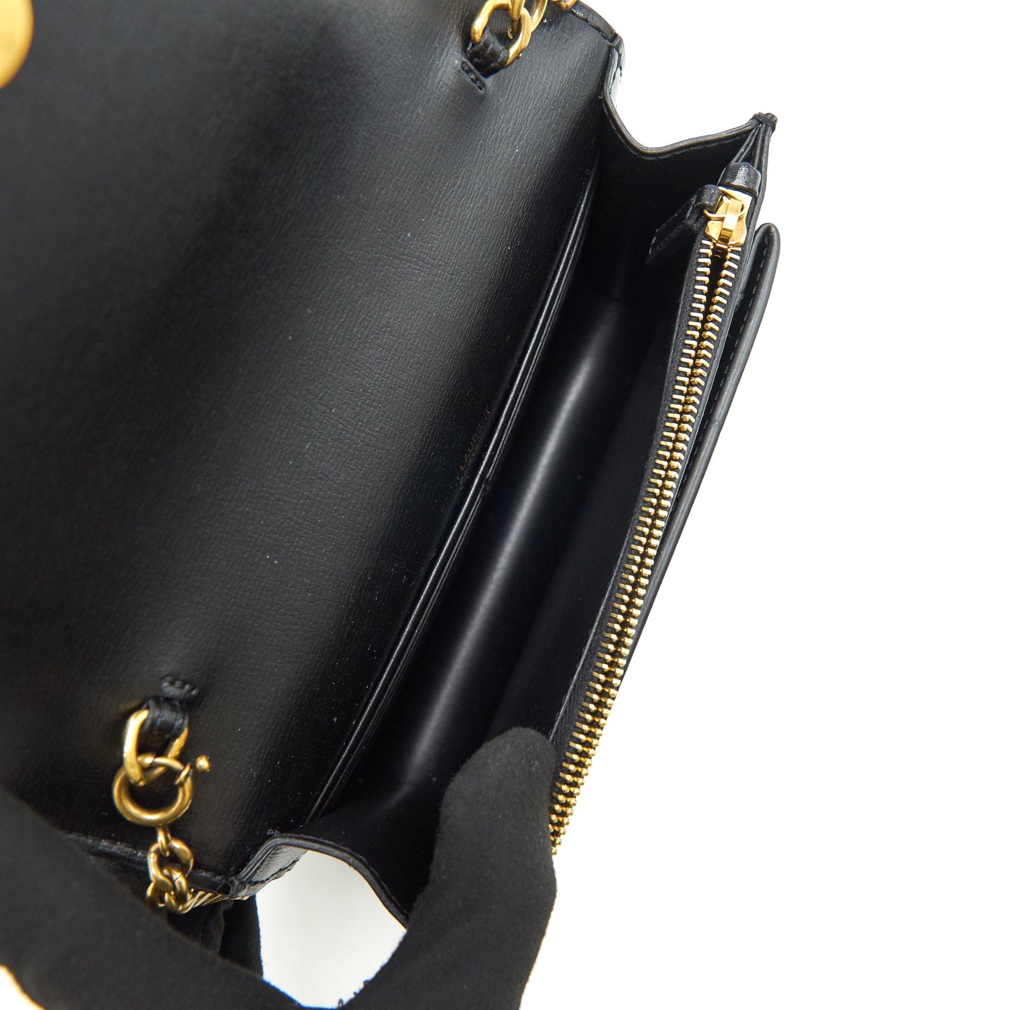 Saint Laurrnt Sunset Chain Wallet Black GHW