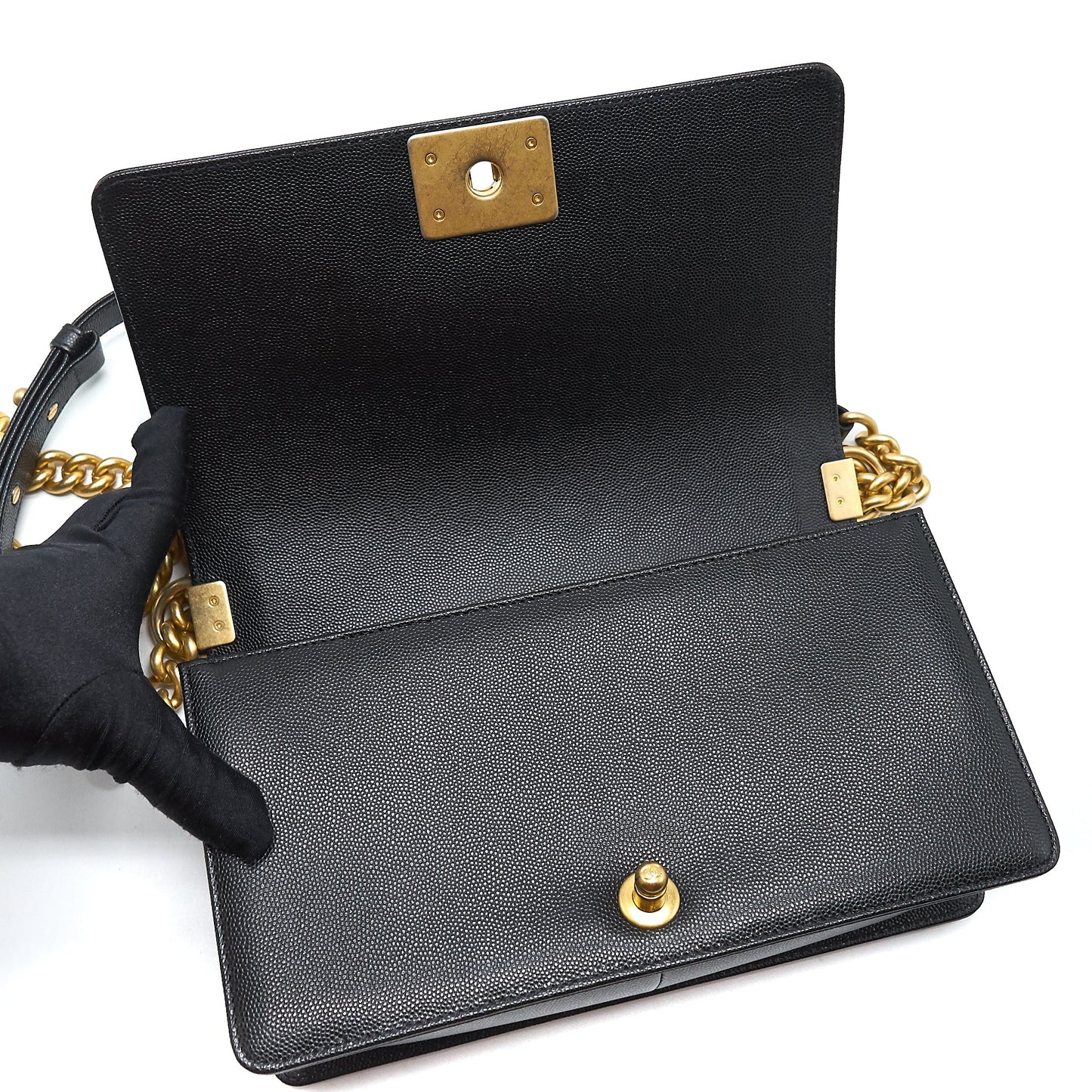 Chanel Medium leboy black Caviar GHW