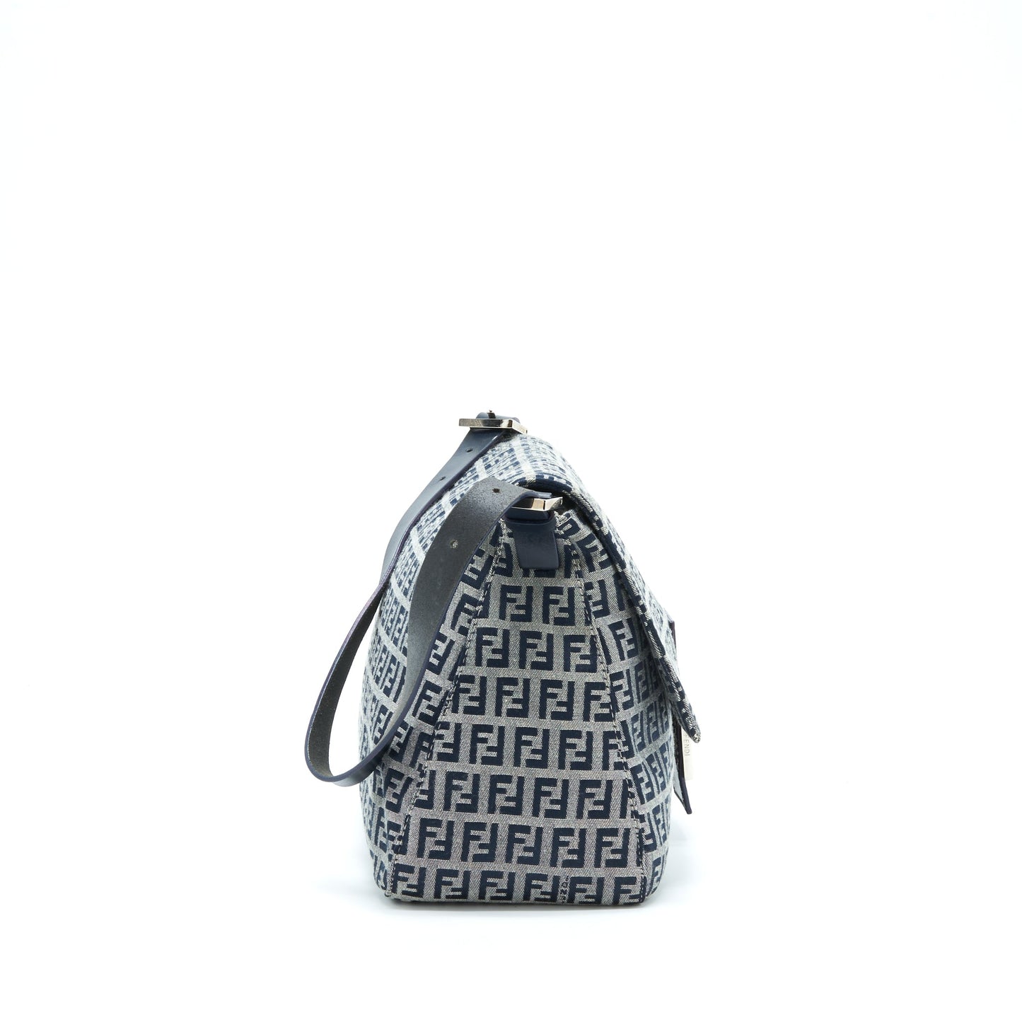 Fendi Vintage Baguette Should Bag Fabric Black/Grey SHW