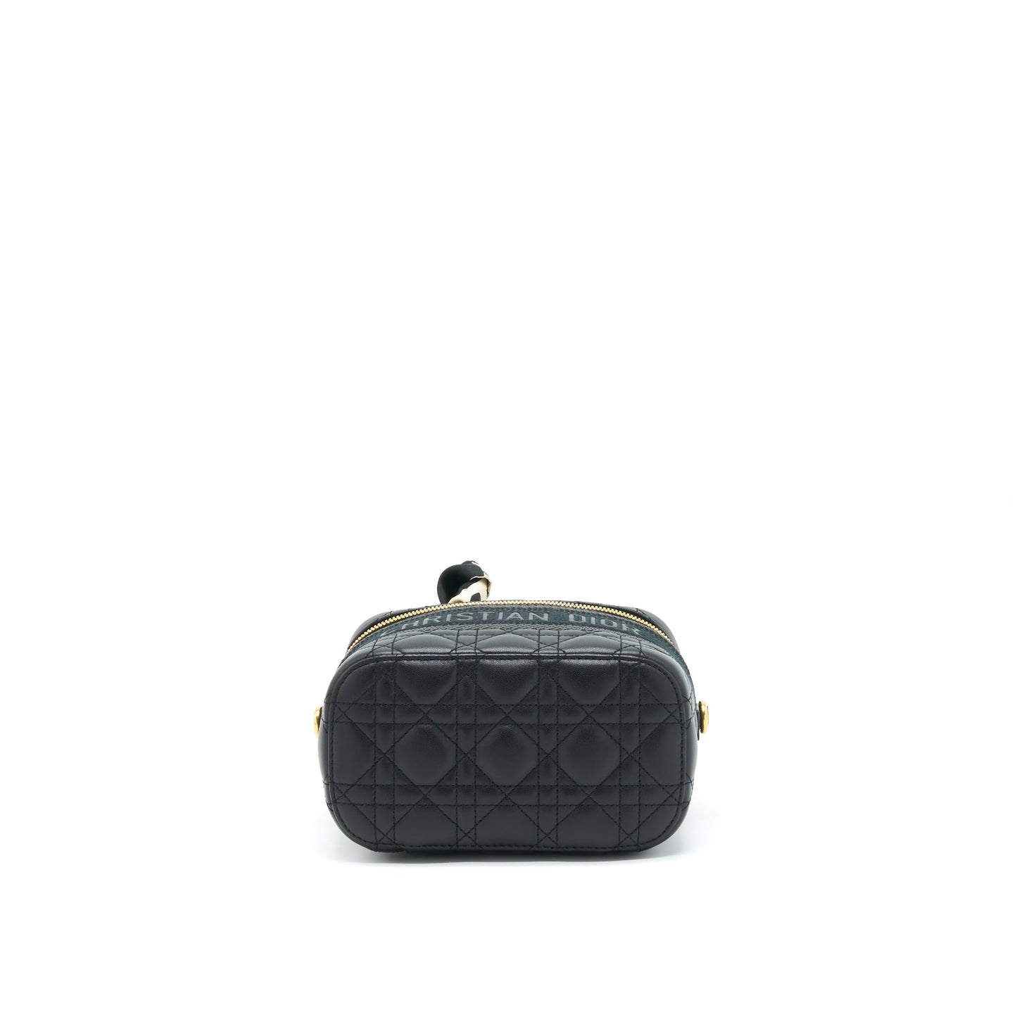 Dior Small Diortravel Vanity Case Black GHW With An Extra Twilly